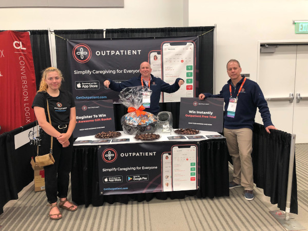 Outpatient CEO Brian Corey and COO Peter Yewell with team members offering Outpatient trials at CALA Elevate.
